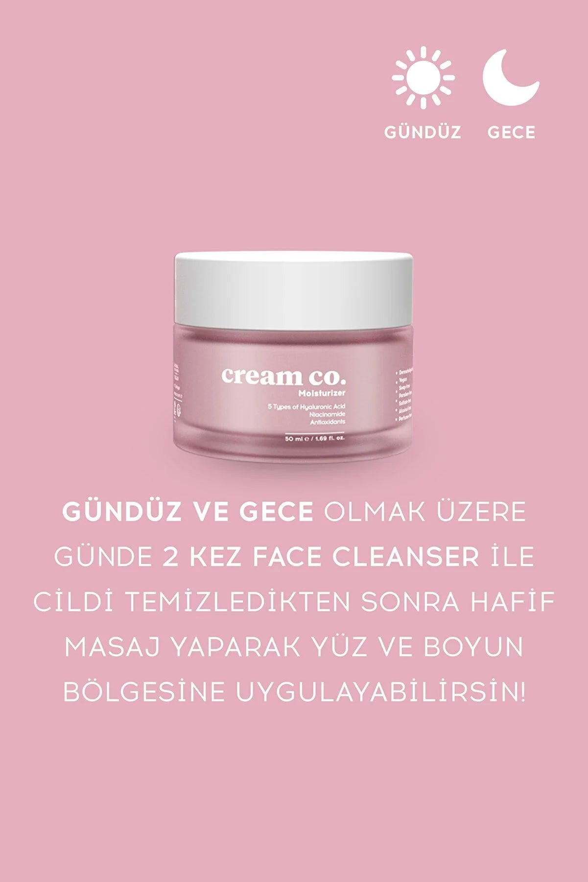 Cream CO Nəmləndirici Üz Kremi (Dəri Tonu Bərabərləşdirici, İşıqlandırıcı Bütün Dəri Tipləri üçün) 50 ML