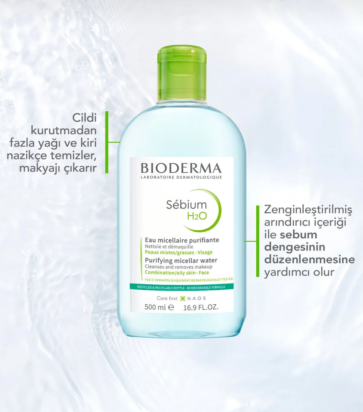 Bioderma Sébium H2O Miselyar Su – 500 ml