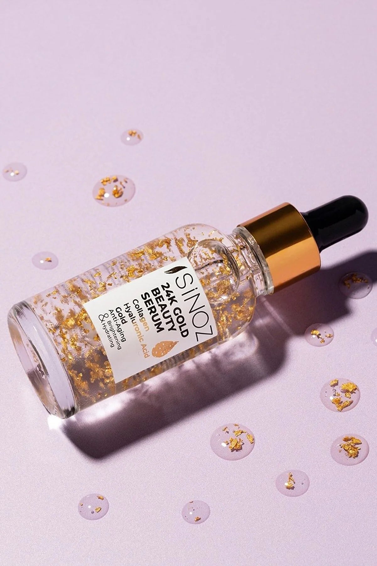 Sinoz 24K Altın Parçacıklı Kırışıklık Karşıtı Kolajen Serum 30 ML