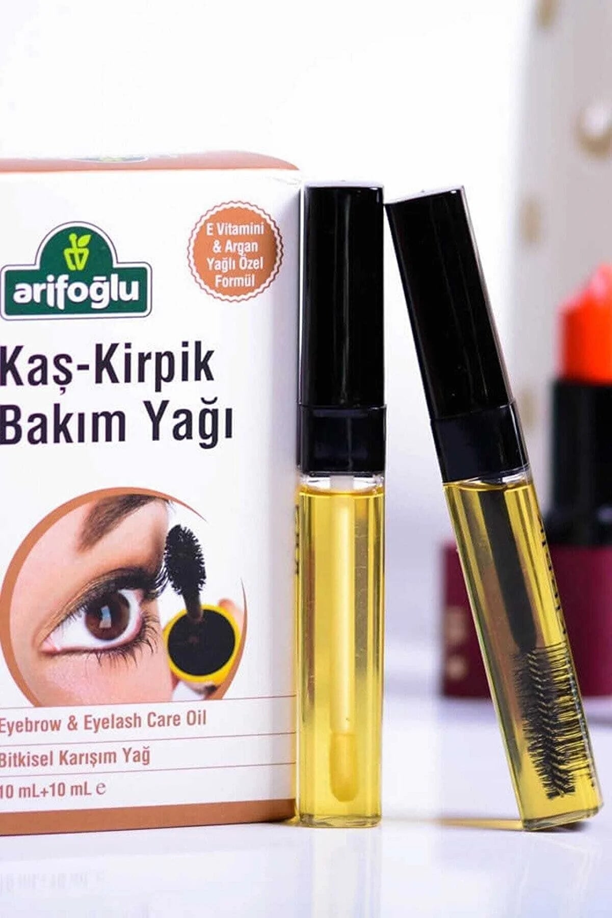 Arifoğlu Qaş Kirpik Baxım Yağı 2 ədəd 10 ml -Argan Yağlı & Doğal E Vitaminli