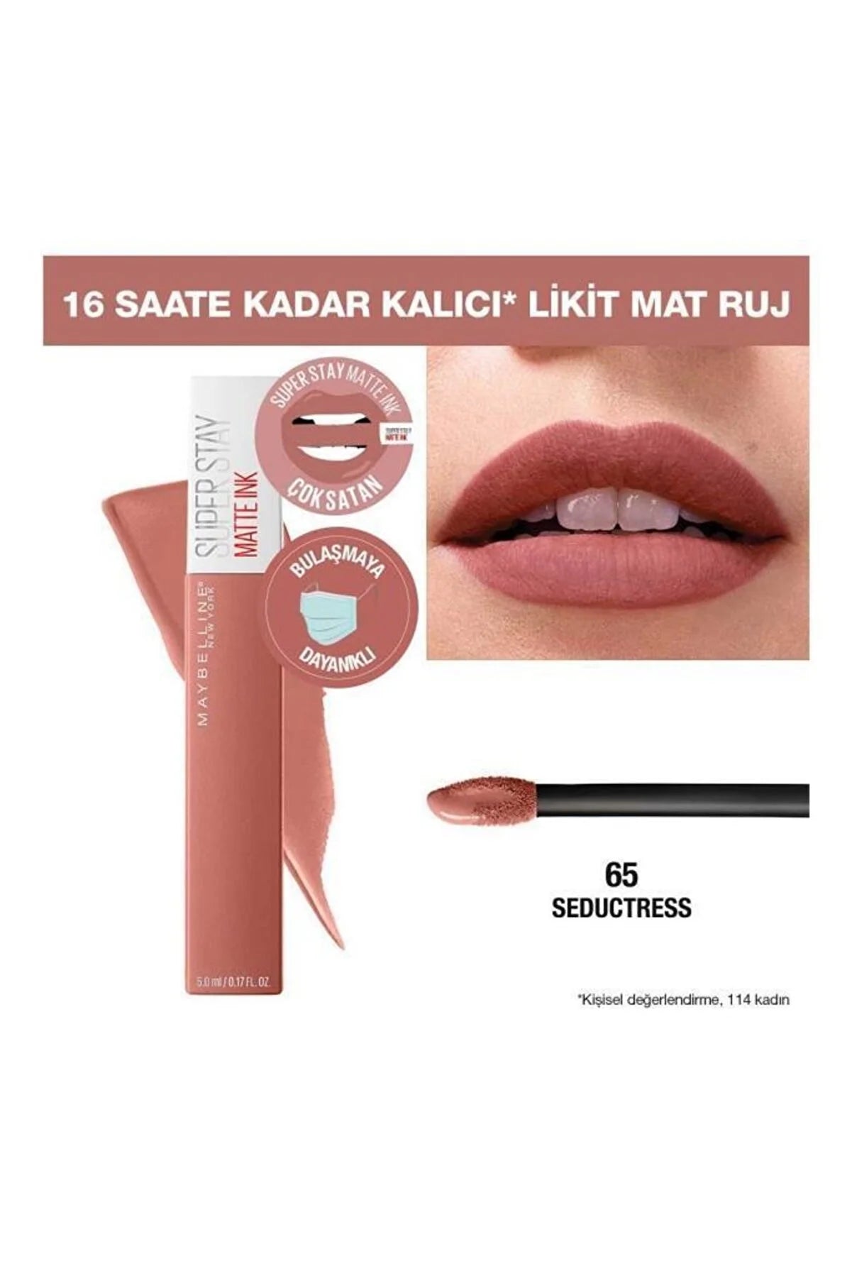 Maybelline New York Stay - Sed Mat Ruj Super Likit Ink Unnude – 65 Matte